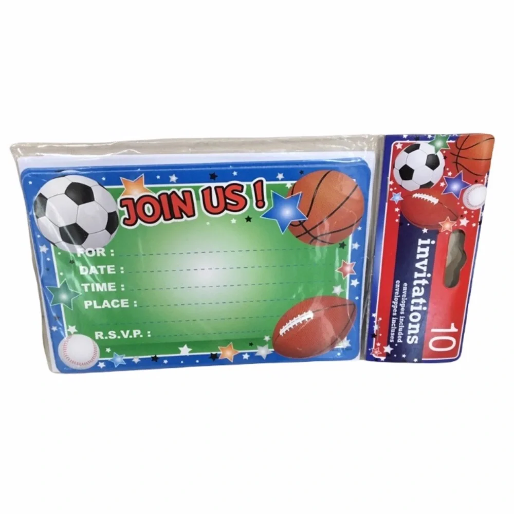 Sports Party Invitations 10 pk